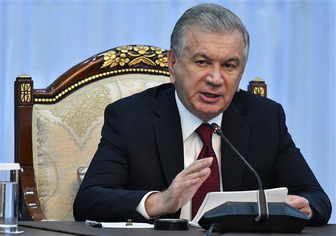 Tổng thống Uzbekistan Shavkat Mirziyoev đề ra tham vọng sản xuất uranium của cả nước là 7.100 tấn vào năm 2030. Ảnh: AFP/TTXVN
