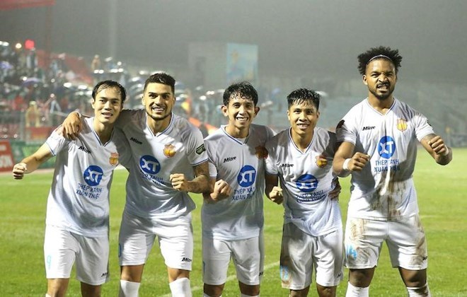 Câu lạc bộ Nam Định là Đội bóng xuất sắc nhất tháng 2 tại V.League 2023-2024. Ảnh: Nam Định FC
