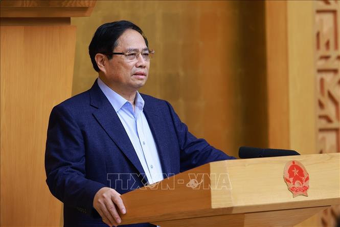 Thủ tướng Phạm Minh Chính khai mạc Phiên họp Chính phủ thường kỳ tháng 2 năm 2025. Ảnh: Dương Giang/TTXVN