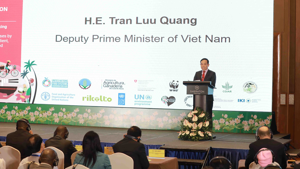 Phó Thủ tướng Chính phủ Trần Lưu Quang phát biểu tại hội nghị.
Ảnh: VGP/Hải Minh