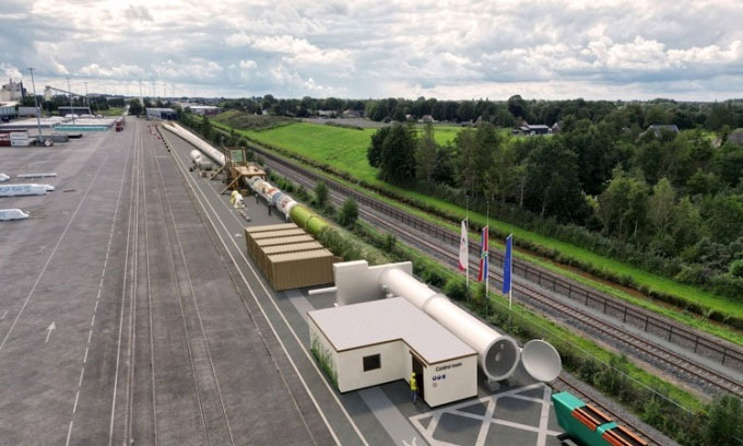Đường hầm chạy thử nghiệm công nghệ tàu Hyperloop ở Hà Lan. (Ảnh: AFP).

