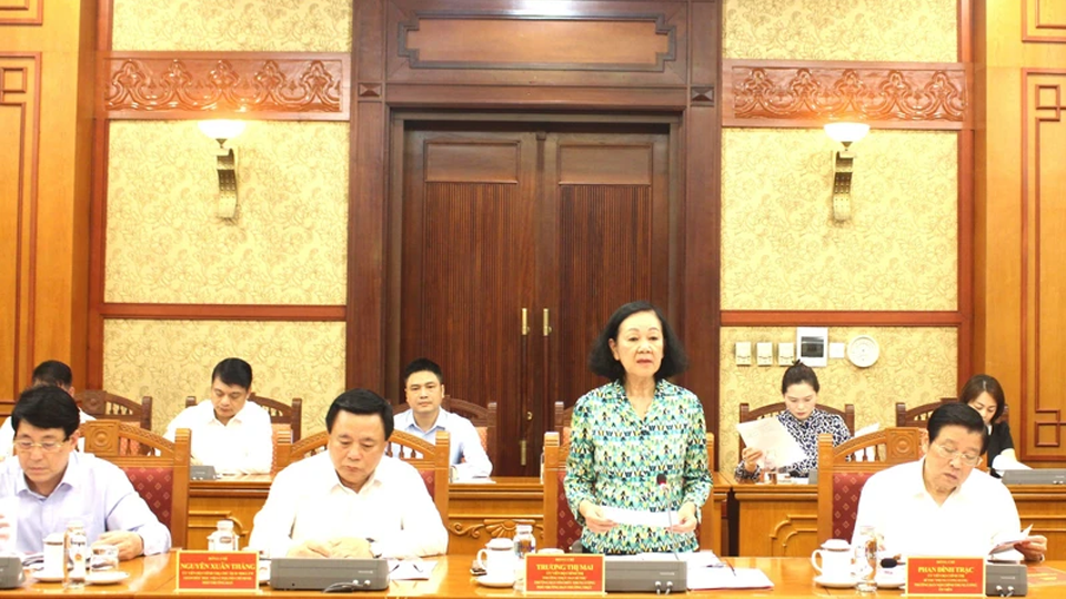Đồng chí Trương Thị Mai phát biểu chỉ đạo Phiên họp.
