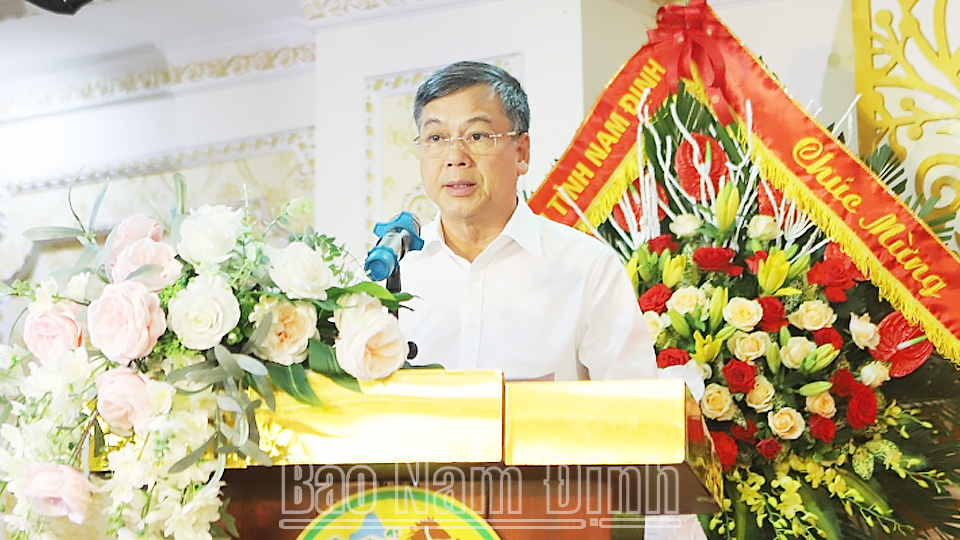 Đồng chí Phó Chủ tịch UBND tỉnh Trần Lê Đoài phát biểu tại lễ kỷ niệm. 
