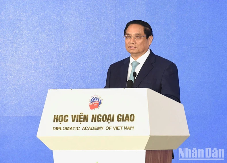 Thủ tướng Phạm Minh Chính phát biểu tại Diễn đàn Tương lai ASEAN 2024. (Ảnh: TRẦN HẢI)

