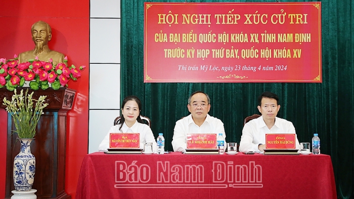 Đoàn đại biểu Quốc hội tỉnh tiếp xúc cử tri các huyện Mỹ Lộc, Vụ Bản