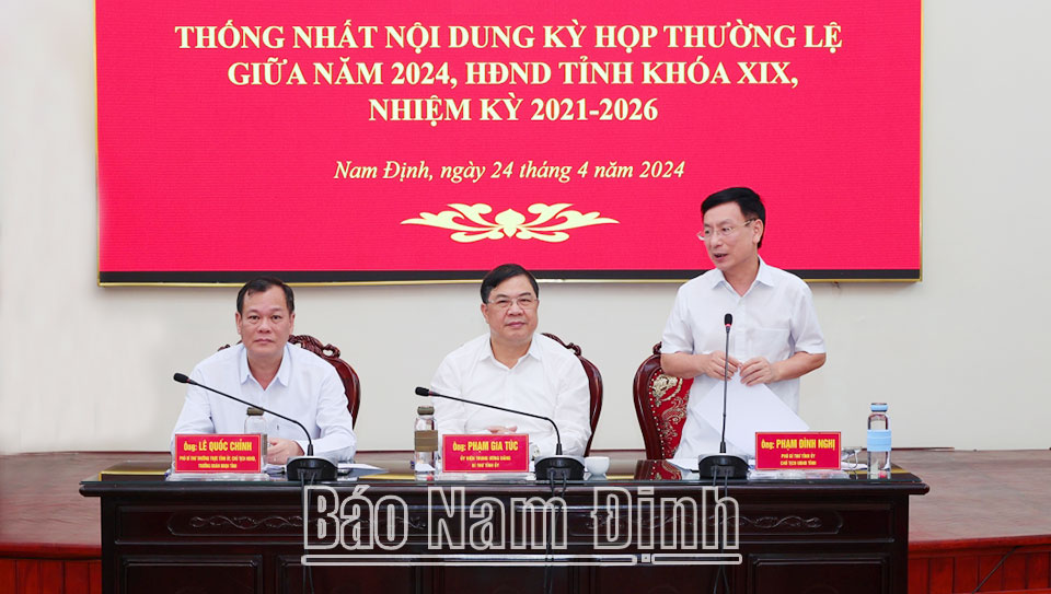 Đồng chí Chủ tịch UBND tỉnh Phạm Đình Nghị phát biểu chỉ đạo tại hội nghị.
