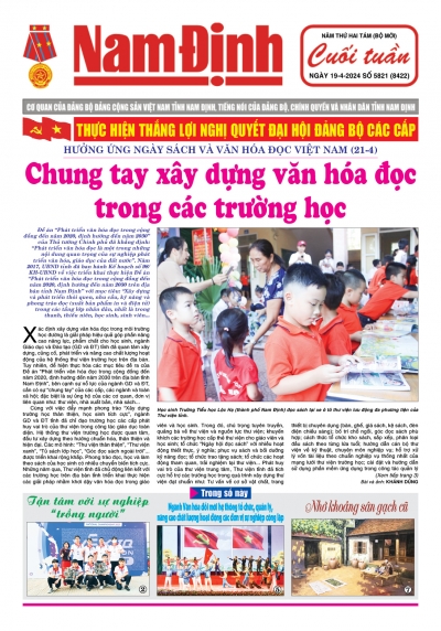 Báo Nam Định cuối tuần số 5821 (thứ 6, ngày 19-4-2024)