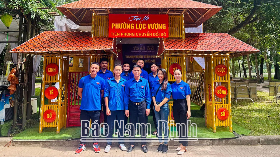 Đoàn phường Lộc Vượng (thành phố Nam Định) tham gia Hội trại Tuổi trẻ Thành Nam tiên phong chuyển đổi số năm 2023.
Ảnh: Do cơ sở cung cấp