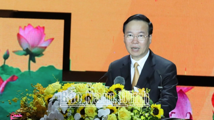 Phát biểu của đồng chí Võ Văn Thưởng, Ủy viên Bộ Chính trị, Chủ tịch nước tại Lễ kỷ niệm 60 năm Bác Hồ về thăm Nam Định