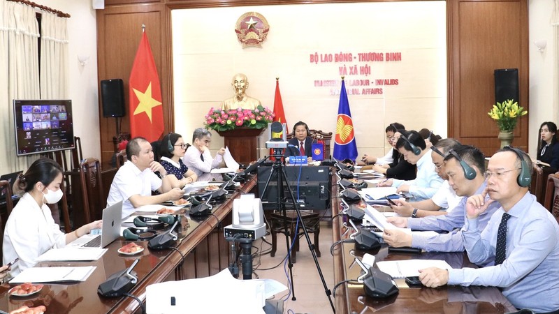 Đoàn Việt Nam dự AMMSWD-11 theo hình thức trực tuyến. (Ảnh: Molisa)
