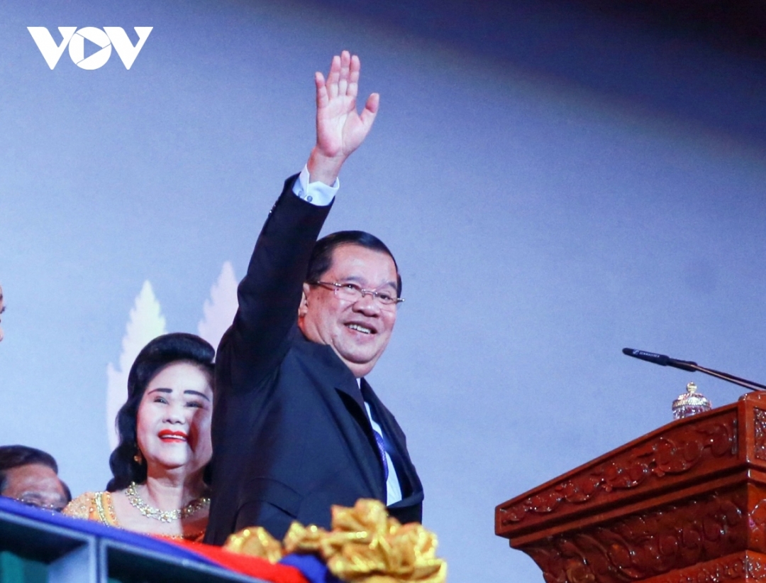 Thủ tướng Campuchia Samdech Techo Hun Sen tại Lễ bế mạc SEA Games 32