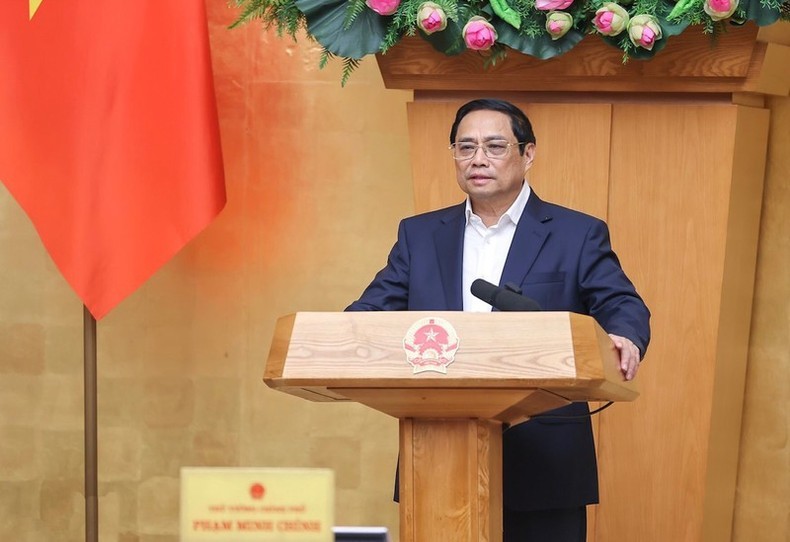 Thủ tướng Phạm Minh Chính phát biểu tại phiên họp. (
