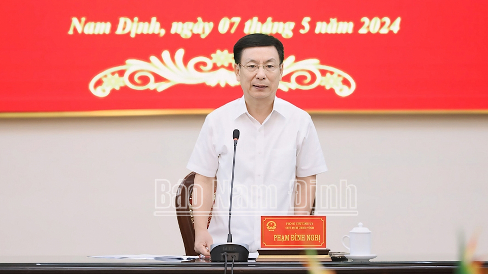 Đồng chí Phạm Đình Nghị, Phó Bí thư Tỉnh ủy, Chủ tịch UBND tỉnh phát biểu chỉ đạo hội nghị.
            