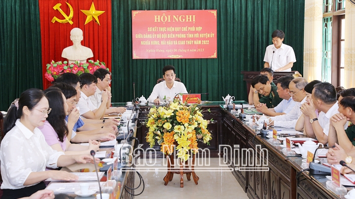 Đẩy mạnh thực hiện quy chế phối hợp giữa Đảng ủy Bộ đội Biên phòng tỉnh và 3 huyện ven biển