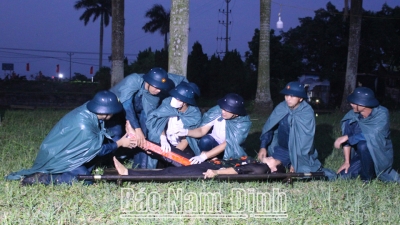 Huyện Mỹ Lộc diễn tập phòng chống thiên tai và tìm kiếm cứu nạn