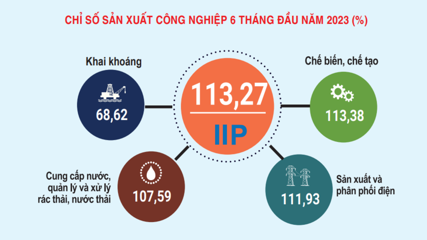 Chỉ số sản xuất công nghiệp 6 tháng đầu năm 2023 của Nam Định