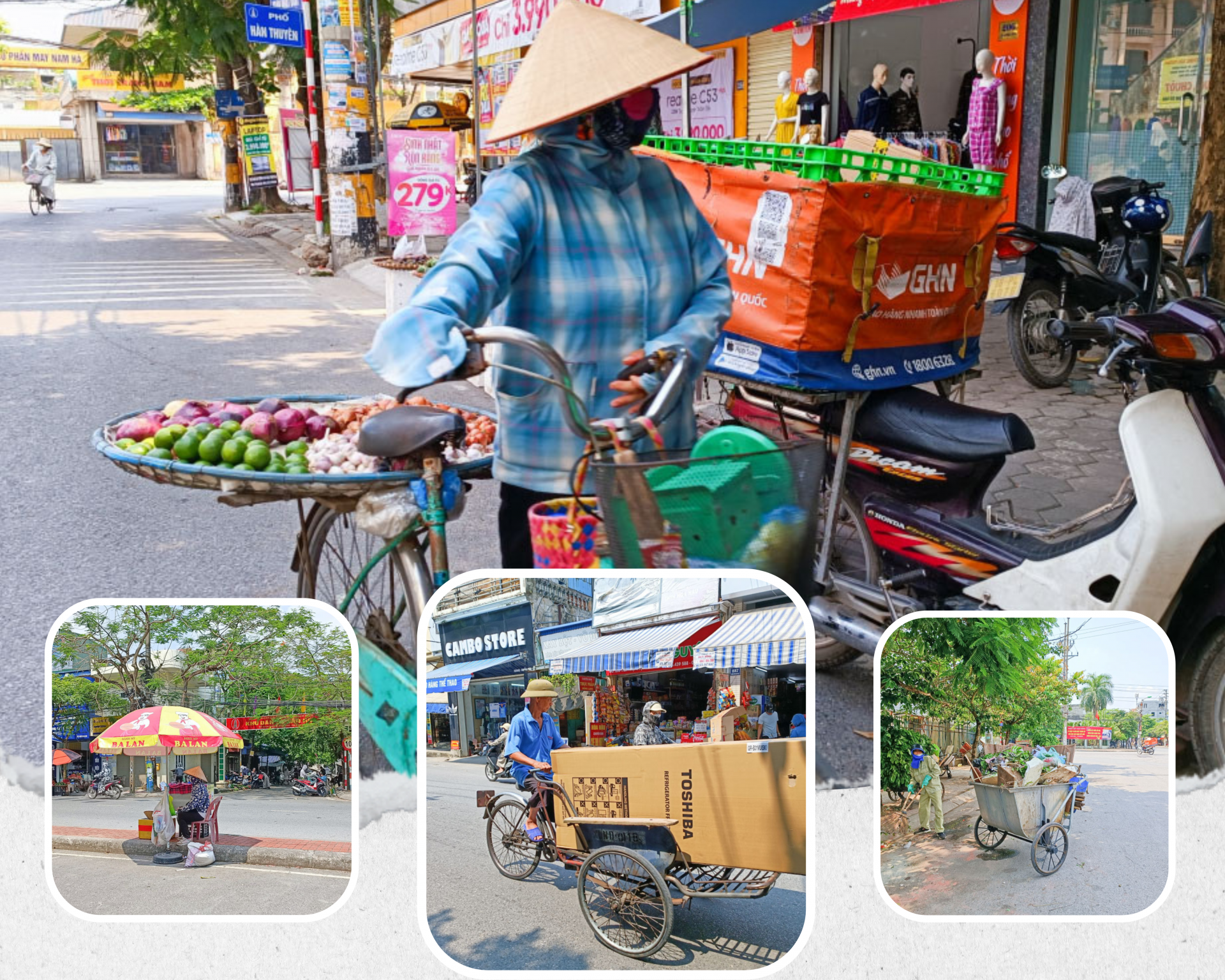 Nắng nóng gay gắt người lao động vẫn miệt mài mưu sinh.