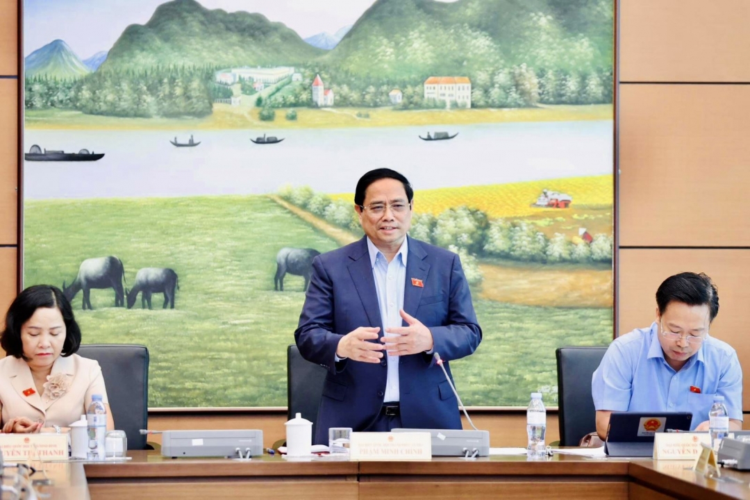 Thủ tướng Chính phủ Phạm Minh Chính phát biểu thảo luận tại tổ sáng 9/6.