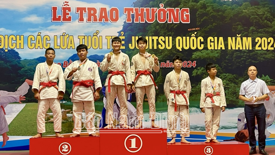 Thể thao Nam Định giành 30 huy chương tại Giải Vô địch các lứa tuổi trẻ Jujitsu quốc gia 2024