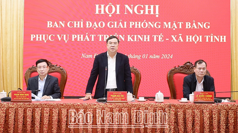 Ban Chỉ đạo GPMB phục vụ phát triển kinh tế - xã hội tỉnh giai đoạn 2022-2025 tổ chức hội nghị đánh giá công tác GPMB nhóm dự án của Tập đoàn Xuân Thiện tại khu vực Cồn Xanh (Nghĩa Hưng) tháng 1/2024. 
