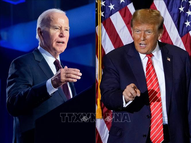 Đương kim Tổng thống Mỹ Joe Biden (trái) và cựu Tổng thống Donald Trump. Ảnh: AFP/TTXVN
