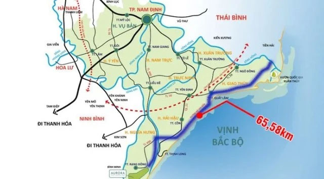 Nam Định hoàn thành và đưa vào khai thác sử dụng tuyến đường bộ ven biển đoạn qua địa bàn tỉnh (dài 65,58 km) từ ngày 30.6