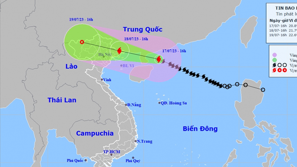 Bão số 1 tiếp tục di chuyển nhanh theo hướng Tây Tây Bắc (Nguồn: nchmf)
