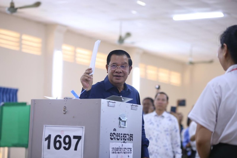 Tỷ lệ cử tri đi bầu cử đại biểu Quốc hội tại Campuchia đạt mức cao