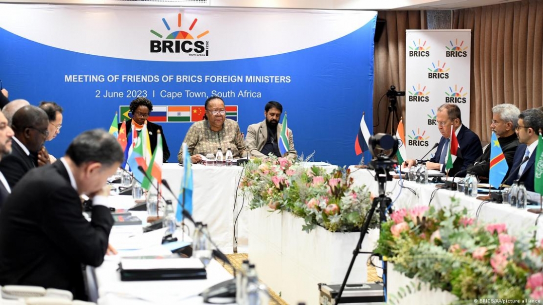 Các bộ trưởng ngoại giao BRICS nhóm họp ở Nam Phi để chuẩn bị cho hội nghị thượng đỉnh vào tháng 8/2023. Ảnh: AA
