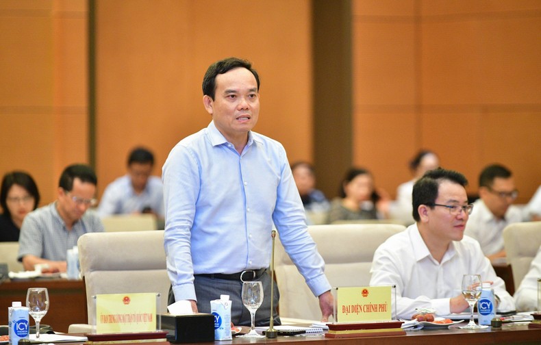 Phó Thủ tướng Chính phủ Trần Lưu Quang phát biểu ý kiến tại cuộc họp.