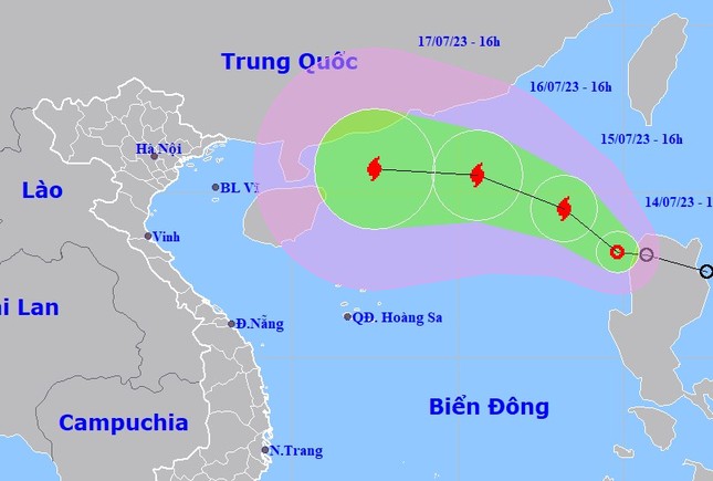 Nhận định về đường đi của áp thấp nhiệt đới.