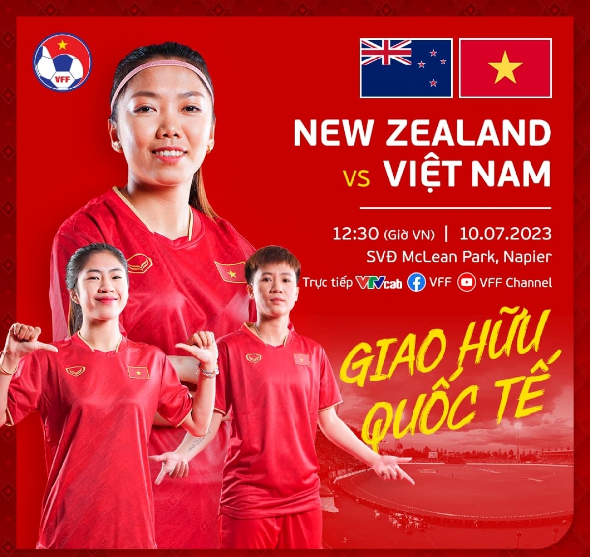 Người hâm mộ có thể xem trực tiếp ĐT nữ Việt Nam vs ĐT New Zealand trên các nền tảng mạng xã hội.