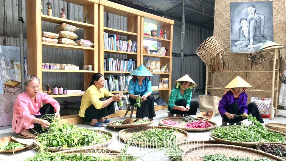 Phụ nữ xã Thọ Nghiệp (Xuân Trường) tham gia sản xuất, chế biến các sản phẩm hữu cơ đảm bảo sức khỏe Đt2