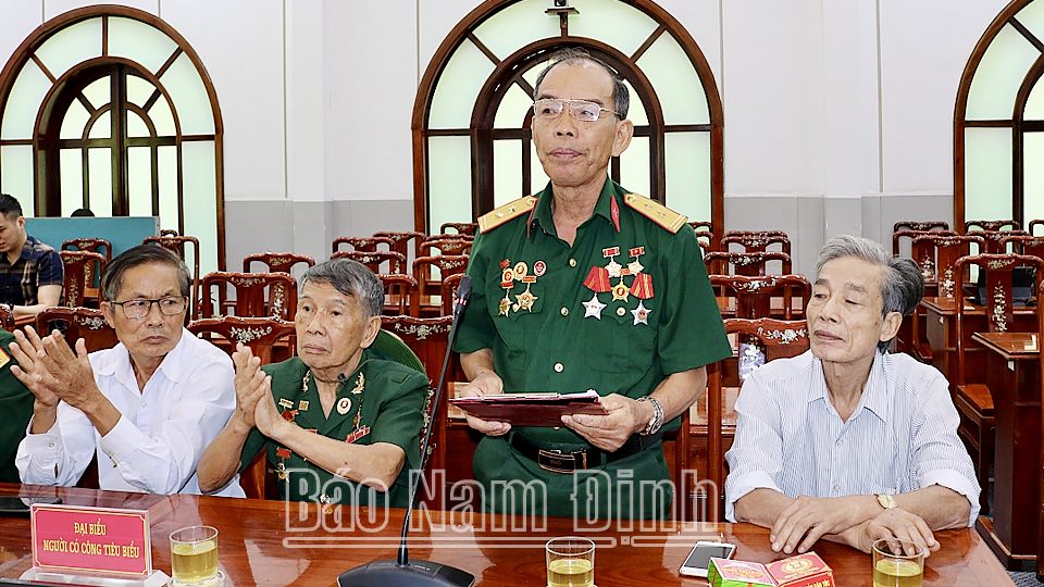 Đại diện người có công tiêu biểu tỉnh Nam Định phát biểu tại buổi gặp mặt.
            
