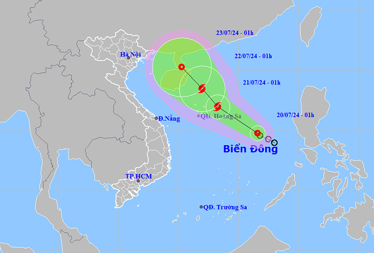 Thời tiết ngày 20/7: Áp thấp nhiệt đới có thể mạnh lên thành bão, mưa dông tại nhiều nơi