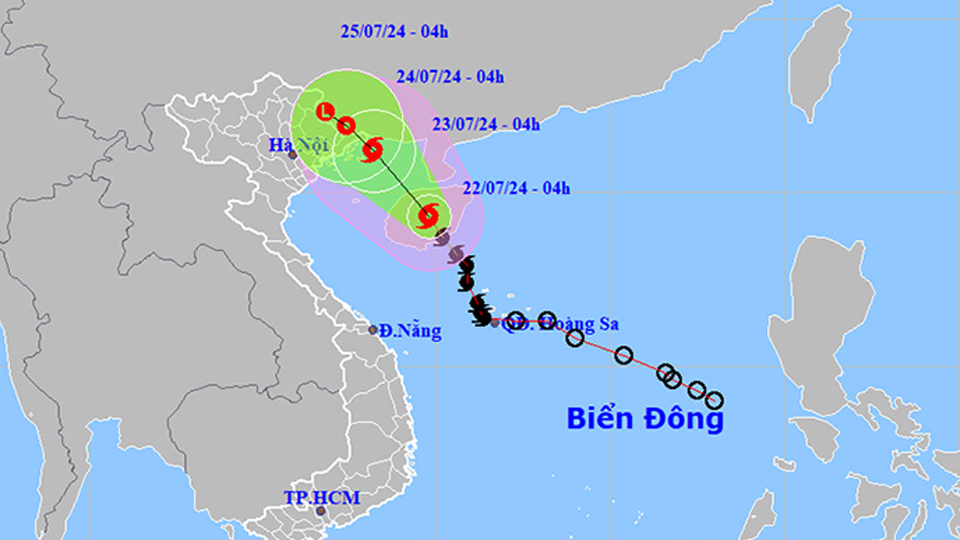 Bão số 2 mạnh cấp 9 di chuyển theo hướng Tây Bắc