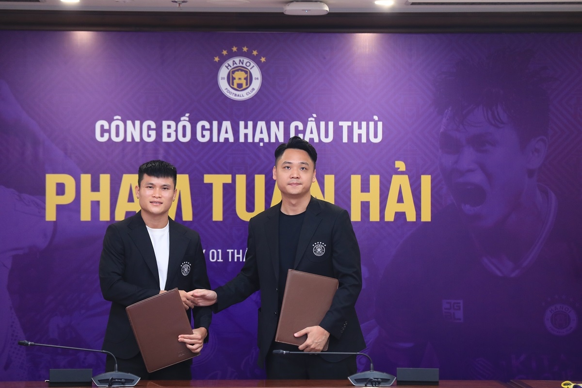 Tuấn Hải gia hạn hợp đồng với Hà Nội FC đến năm 2027. 