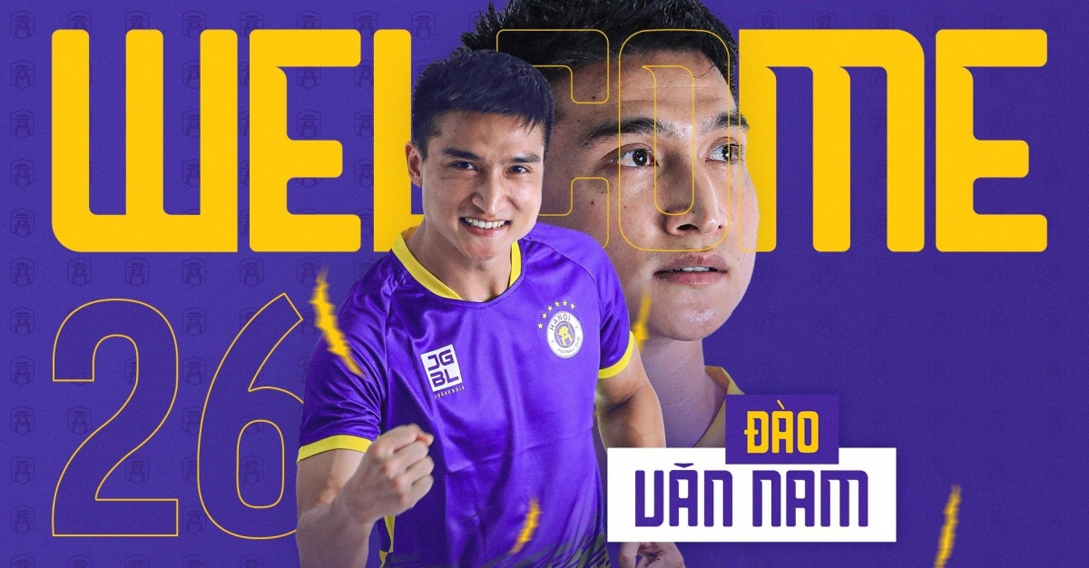 Đào Văn Nam khoác áo số 26 tại Hà Nội FC