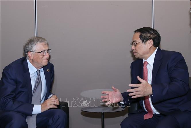 Thủ tướng Phạm Minh Chính tiếp Nhà sáng lập kiêm Chủ tịch Tập đoàn Microsoft Bill Gates.