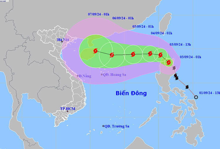 Chiều đến đêm 3/9, bão Yagi dự báo vào Biển Đông