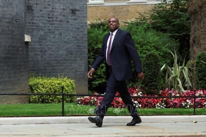 Ngoại trưởng Anh David Lammy tới số 10 Phố Downing, London, ngày 5/7/2024. Ảnh: REUTERS/TTXVN
