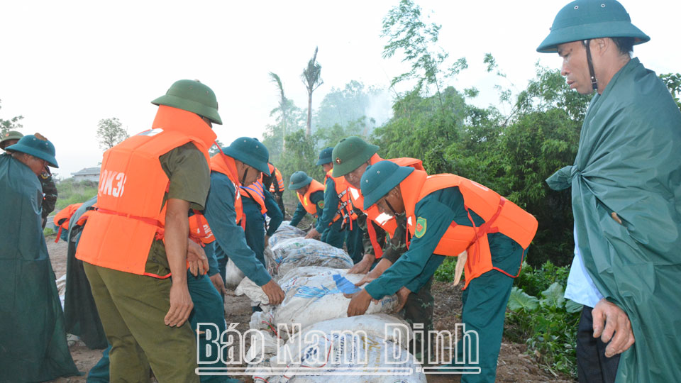 Sẵn sàng lực lượng, phương tiện xử lý ngay các sự cố đê, kè, cống trước khi bão số 3 đổ bộ vào đất liền. DT