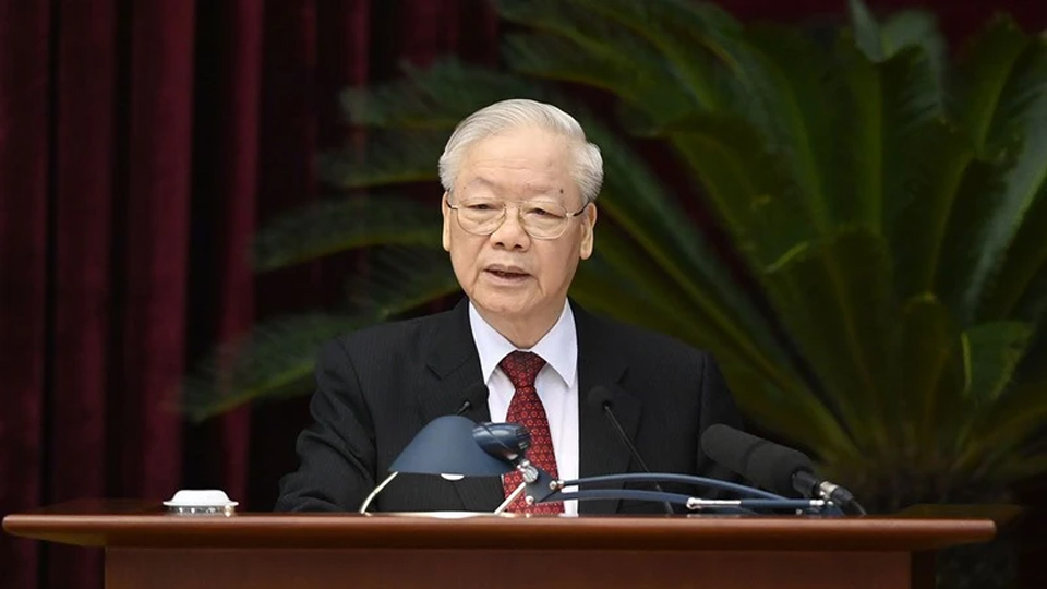 Tổng Bí thư Nguyễn Phú Trọng phát biểu khai mạc Hội nghị.

