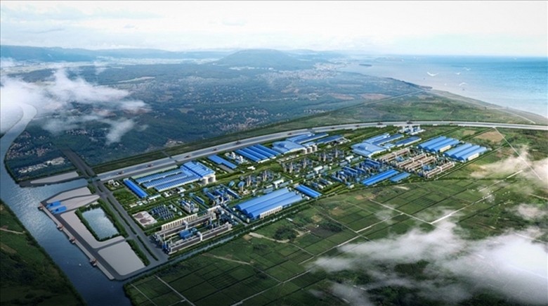 Mô hình dự án Tổ hợp dự án thép xanh đang được tỉnh Nam Định xúc tiến quy trình đầu tư tại khu vực bãi bồi ven biển huyện Nghĩa Hưng 
