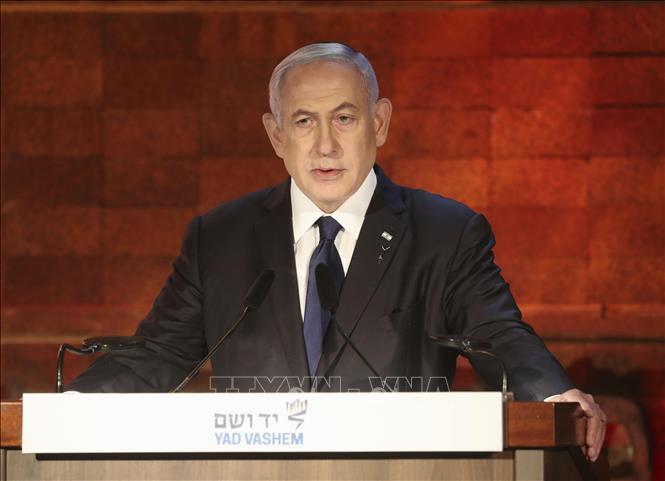 Thủ tướng Israel Benjamin Netanyahu phát biểu tại một sự kiện ở Jerusalem. Ảnh: Kyodo/TTXVN
