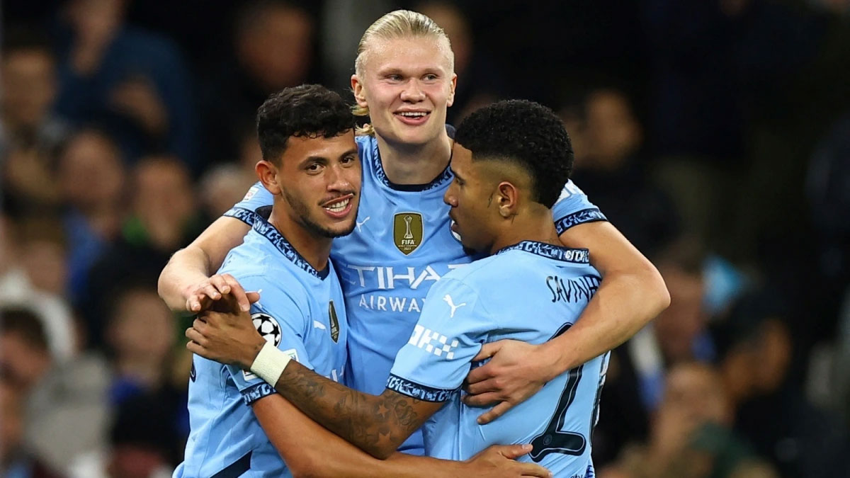 Haaland tỏa sáng giúp Man City thắng đậm (Ảnh: Reuters).