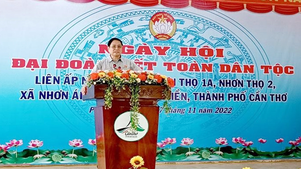 Thủ tướng Phạm Minh Chính dự Ngày hội Đại đoàn kết toàn dân tộc tại Cần Thơ