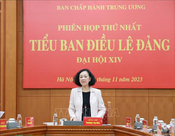 Thường trực Ban Bí thư Trương Thị Mai phát biểu chỉ đạo Phiên họp. Ảnh: Phương Hoa/TTXVN
