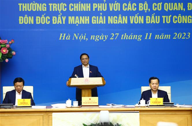 Thủ tướng Phạm Minh Chính phát biểu kết luận. Ảnh: Lâm Khánh/TTXVN
