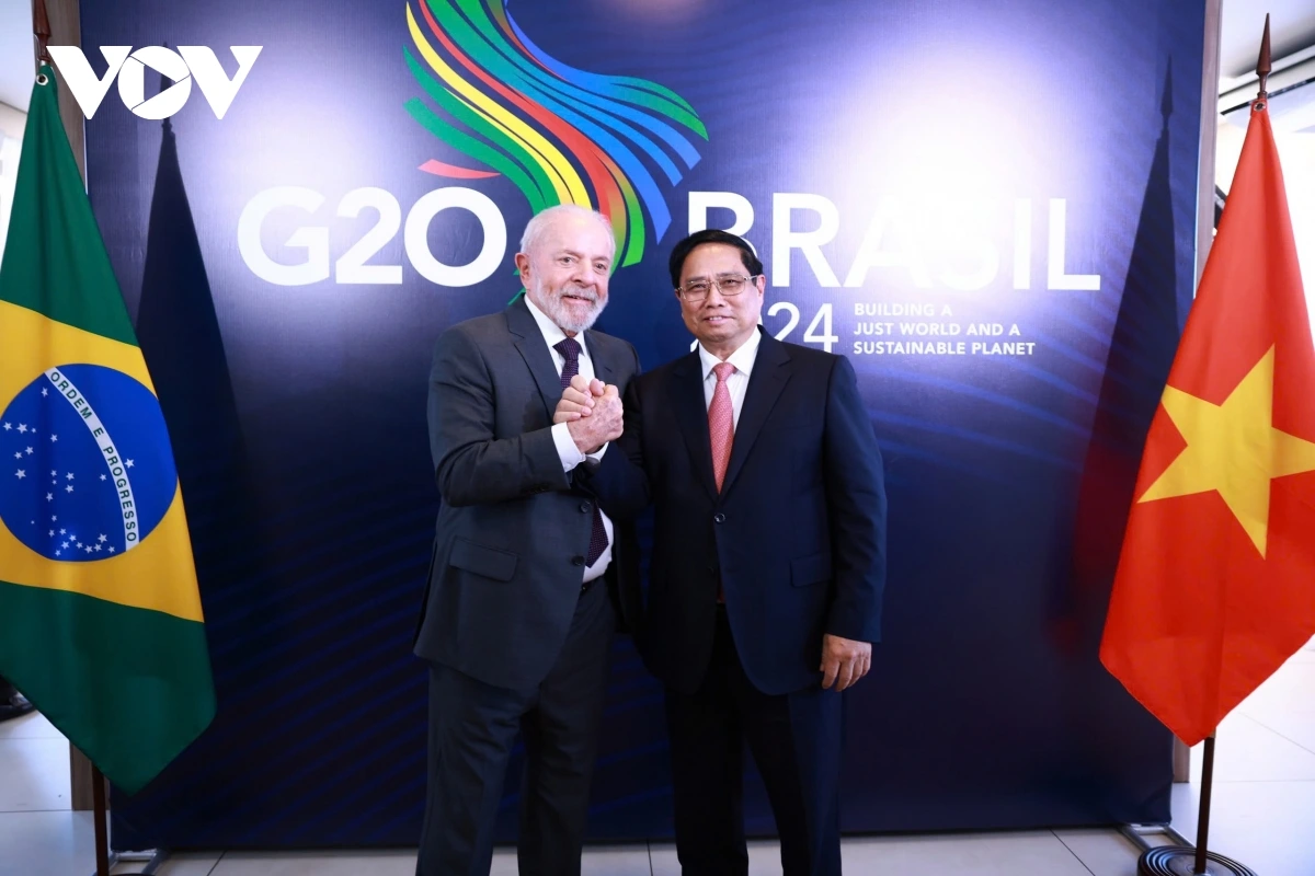 Thủ tướng Chính phủ Phạm Minh Chính và Tổng thống Brazil Luiz Inácio Lula da Silva trước hội đàm